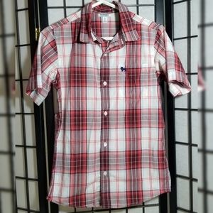 Old Navy Boys Button Down Short Sleeve Plaid Shirt